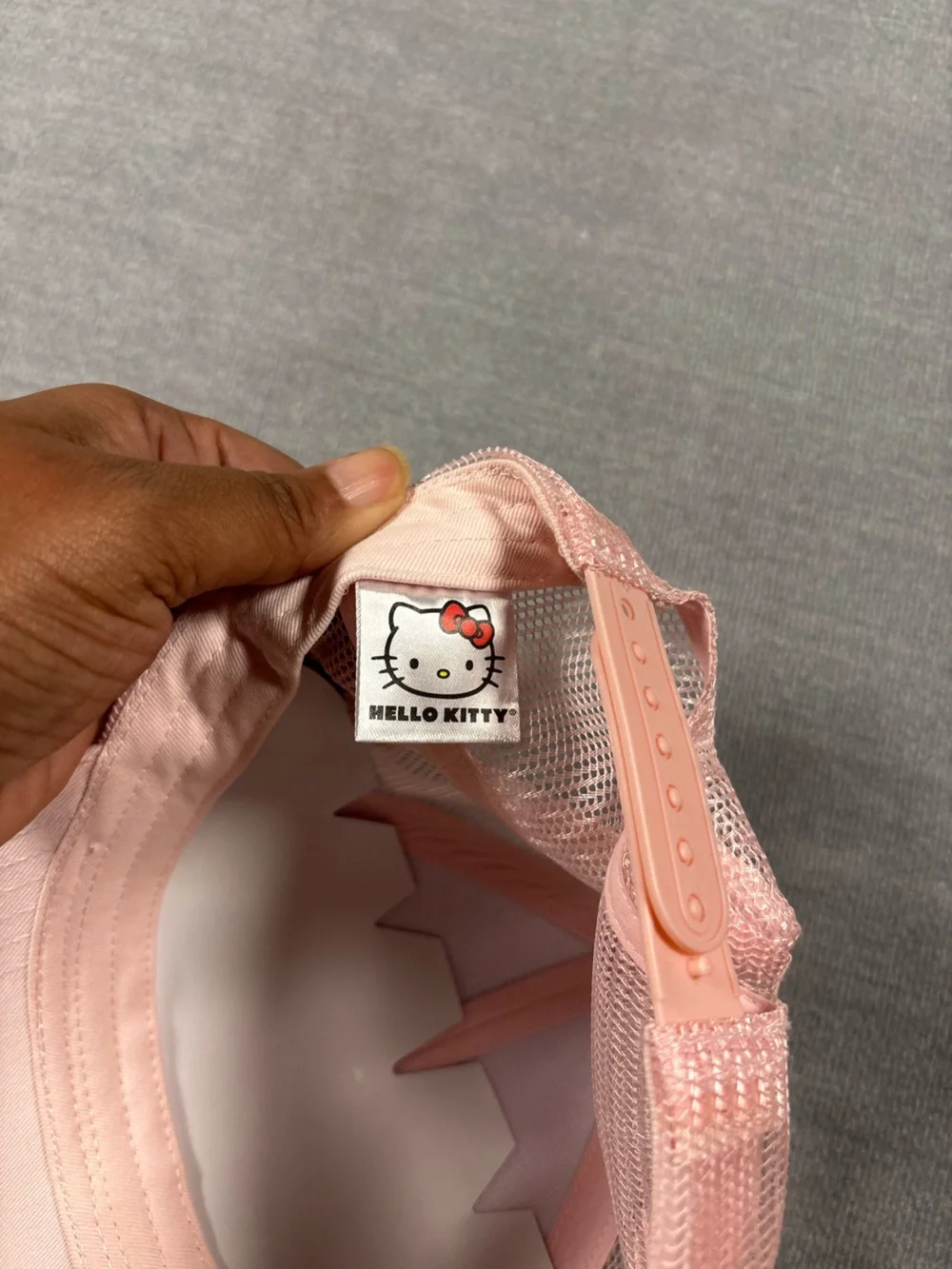 Hello Kitty Pink Mesh Trucker Cap with Embroidered Face